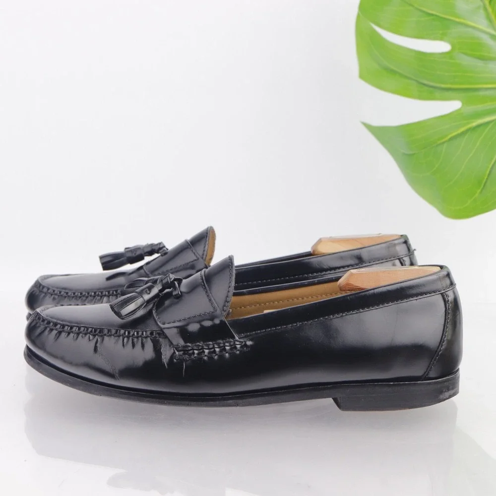 Cole Haan Mens Pinch Grand Tasseled Loafers Size 10 M Black Leather Dress Shoes